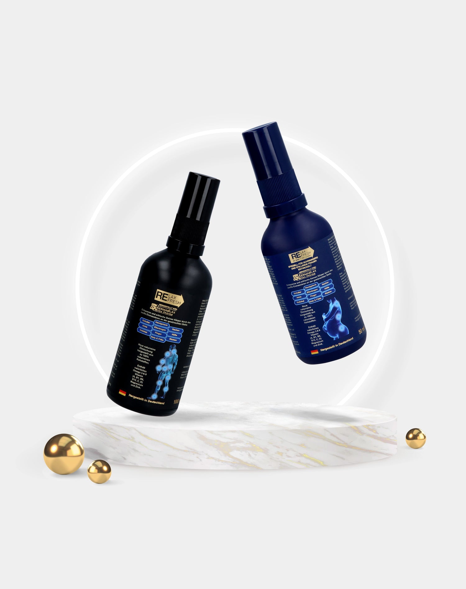 Relax & Refresh GELEE-ÖLMISCHUNG für Muskeln und Gelenke und  Relax & Refresh Mommy´s RELAXANT